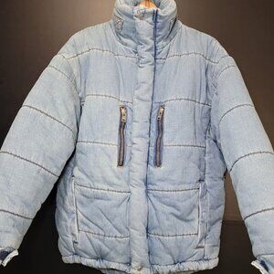 NWT Zadig & Voltaire Keim Down Denim Eco Puffer Jacket FR 38
